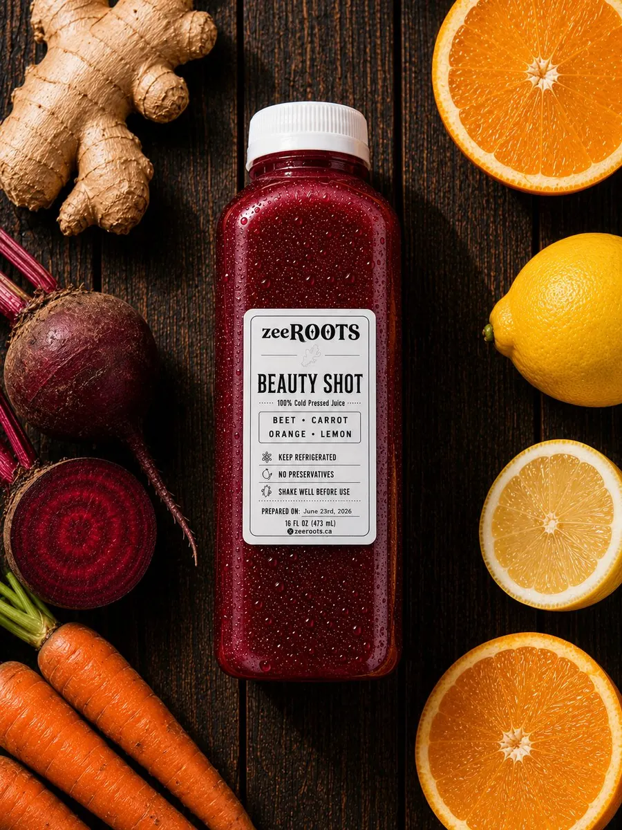Beauty Shot bottled cold-pressed juice