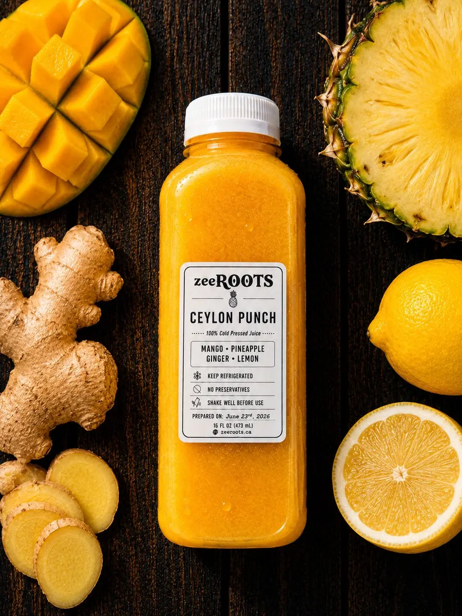Ceylon Punch bottled cold-pressed juice