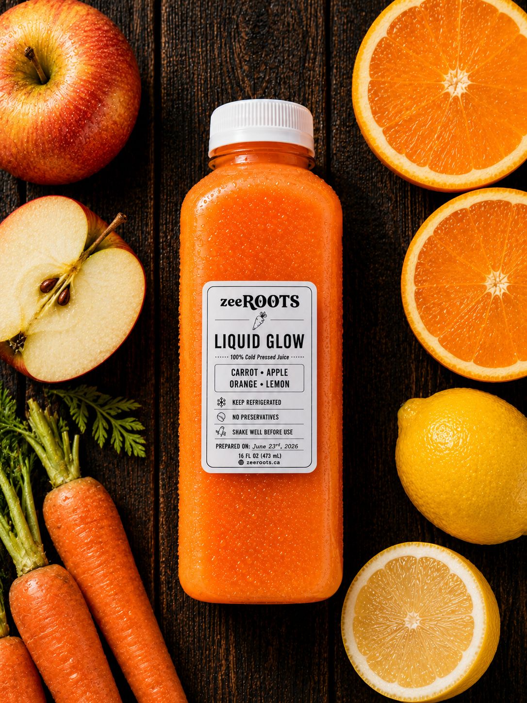 Liquid Glow bottled cold-pressed juice